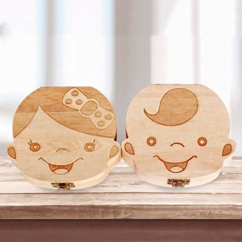 Baby Shower Souvenir Tooth Wooden Fairy Box, Teeth Holder Memories, Tooth Fairy Firts Birthday Gift, New Mom Baby Tooth Box