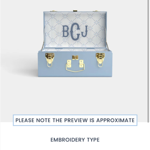 Mini Classic Trunk - Light Blue - Touch of Blue / Embroidery