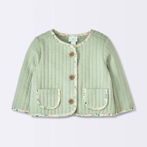 Baby Girls' Quilted Jacket - Cloud Island™ Green 0-3m