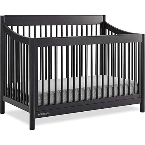 Delta Children Brooks 6-in-1 Convertible Crib - Greenguard Gold Certified, Midnight Grey