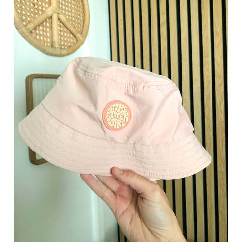 Little Surfer Girl Pink Nylon Bucket Hat