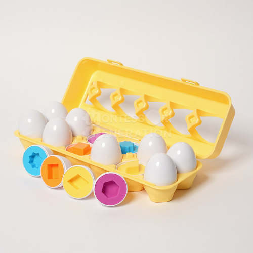 Montessori Geometric Eggs - Match to Learn Shapes and Colors!