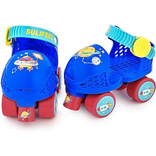 SULIFEEL Kids Adjustable Quad Roller Skates,Toddler Beginner Roller Skates for Girls and Boys Age 2-5 Years Old