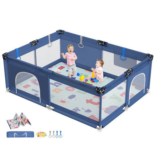 Angel Queen 71" x 59" Large Baby Playpen with Mat, Sturdy Safety Play Yard Activity Center Playard For Babies And Toddlers & Reviews | Wayfair