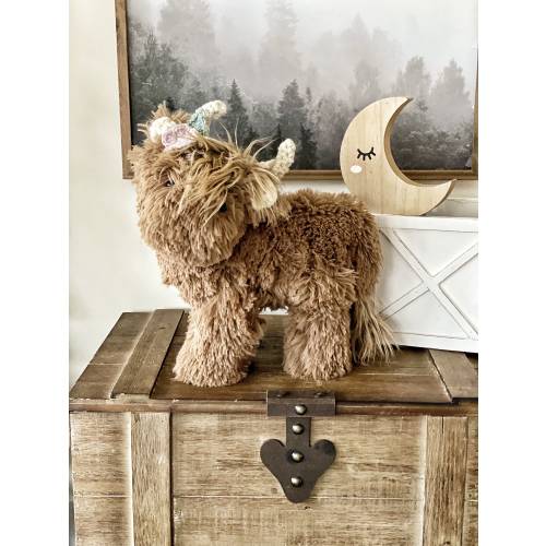 Highland Cow Plush Animal. Farm Decor for Nursery Bedroom. Cow Lover Gift. Cowboy Kid Room. Hunting Decor. Baby Shower. ClaraLoo Creations