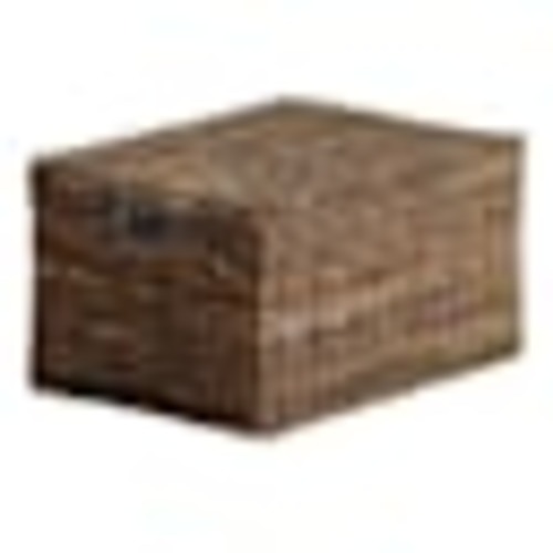 Woven Abaca Storage Basket with Lid, Small