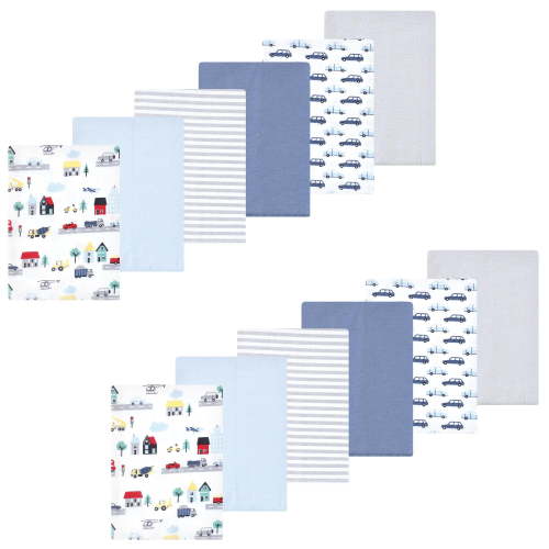 Luvable Friends Hudson Baby Flannel Burp Cloths 12pk, Metro City Life