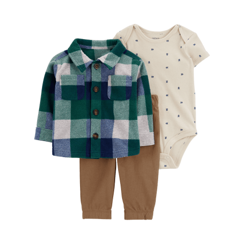 Baby 3-Piece Plaid Fleece Little Jacket Set - Carter's | Carter's