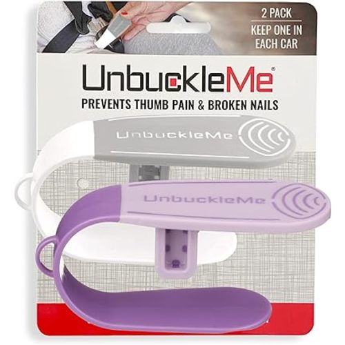 UnbuckleMe Car Seat Buckle Release Tool - Gray & Purple 2 Pack - Buy one for Each Car or Give One to a Friend