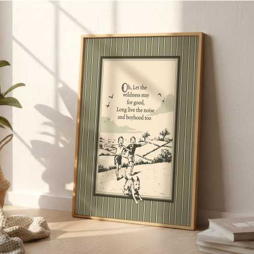 Long Live Boyhood Nursery Wall Print | Vintage Playroom Art