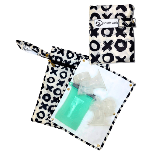 Pumparoo Wet Dry Bag with Staging Mat XOXO Waterproof Storage for Pump Parts and Accessories – Sarah Wells Bags