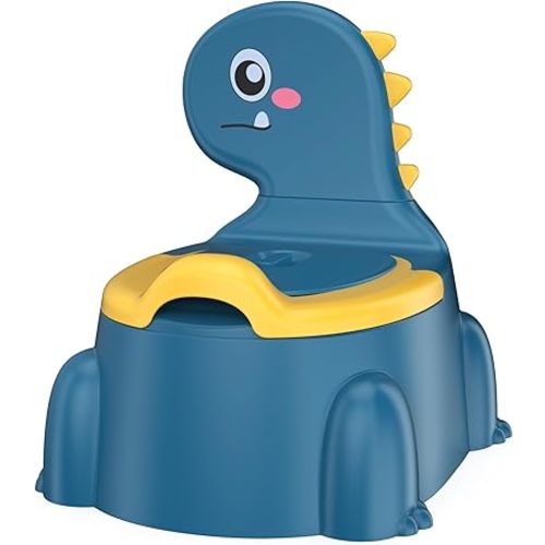 Potty Training Toilet, Toddler Potty Training Seat Baby Potty Chair, Dinosaur Toilet Potty Seat for Boys Girls Kids Toddlers, Portable Travel Potty with lid,Urinal, Splash Guard, Non-Slip Pad(Blue)