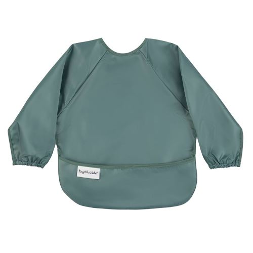 Tiny Twinkle Mess Proof Baby Bib,Waterproof Smock Baby Bib for Eating,Machine Washable Long Sleeve Bib,Baby Led Weaning,Toddler Bib,BLW Supplies(Olive Green, Small 6-24 Months)