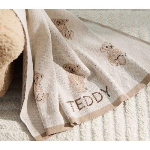 St. Jude Teddy Bear Intarsia Baby Blanket with Monogram
