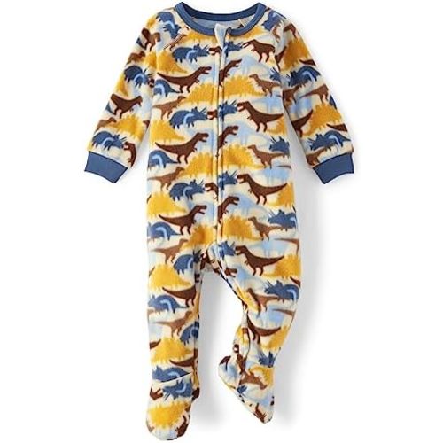 SIZE 9-12m | Fleece Zipper Footed Pajamas