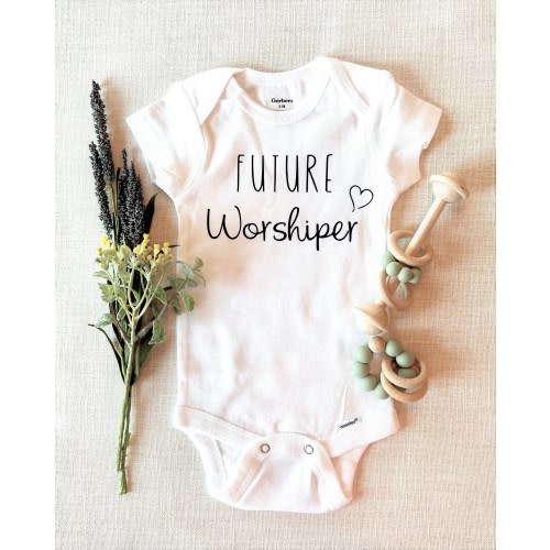 Future Worshiper Onesie, Christian Baby Onesie, Religious Baby Onesie, Gender Neutral Baby Onesie,