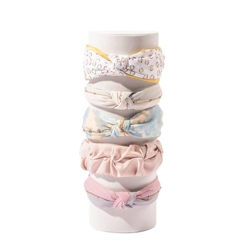 ByKen Headband Holder Organizer,Vertical Hairband Dislay Stand for Girls(Beige Velvet)