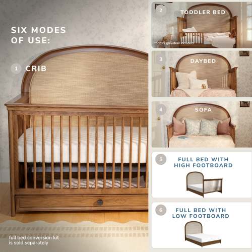 Maxi Cosi Quiet Luxury 6-in-1 Convertible Crib with Toddler Bed/Daybed Conversion Kit