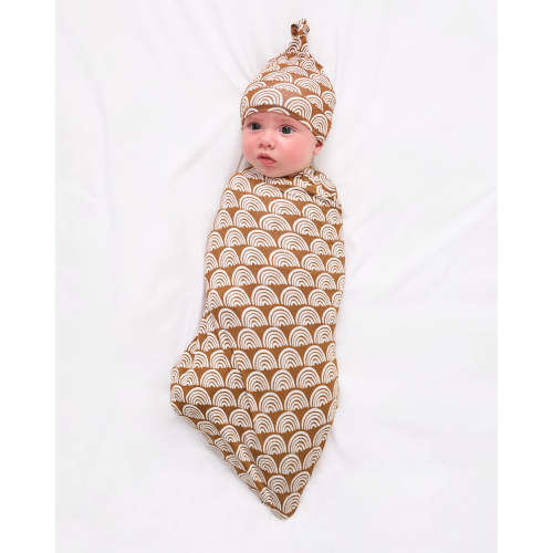 Rust Rainbows Swaddle & Hat Set - Little Sleepies