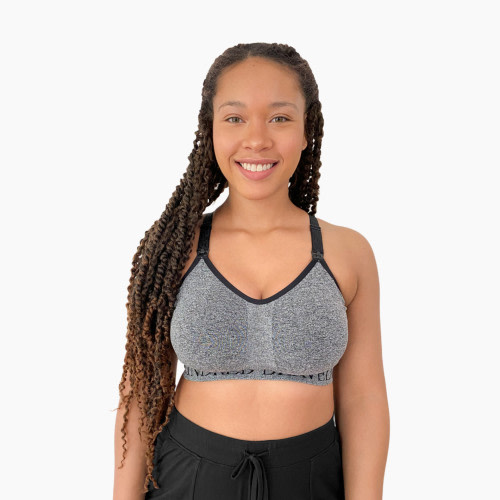 Kindred Bravely Sublime Support Low Impact Nursing & Maternity Sports Bra - Grey Heather, Large-Busty