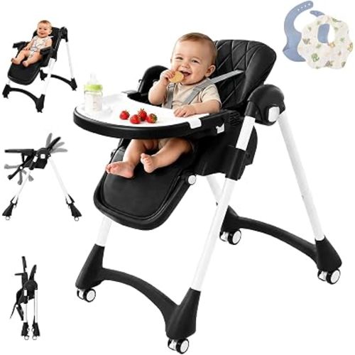 High Chairs for Babies and Toddlers, Baby High Chair with Wheels