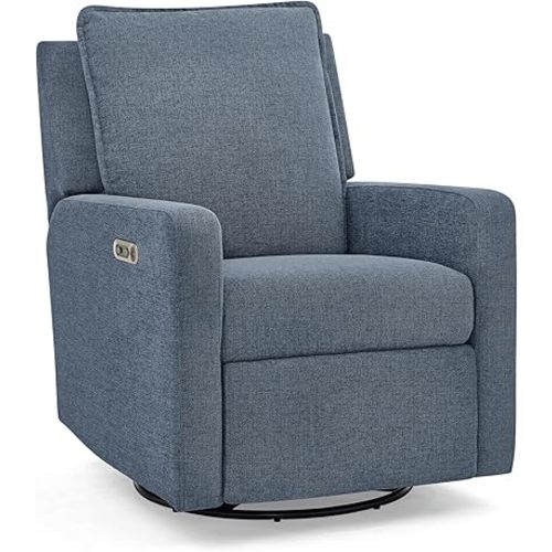Delta Children babyGap Harlowe Power Recliner with USB-A and Type-C Ports Greenguard Gold Certified – Stain-Resistant Performance Fabric is Oeko-TEX Standard 100 Certified, Slate