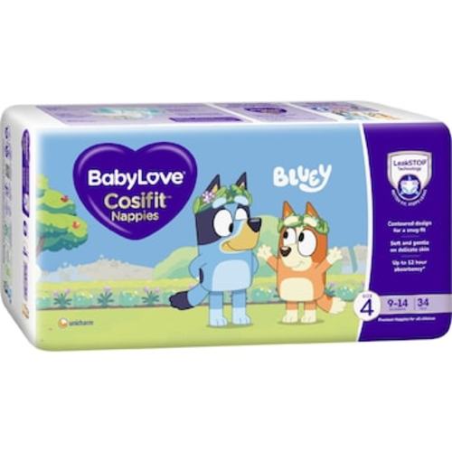 Babylove Cosifit Nappies Size 4 (9-14kg) 34 Pack | Woolworths