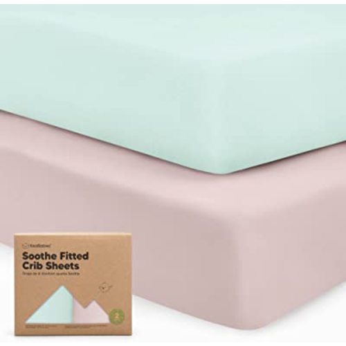 KeaBabies 2-Pack Organic Crib Sheets for Boys, Girls, Jersey Fitted Crib Sheet, Baby Crib Sheets Neutral, Cotton Breathable Crib Sheet, Cute Printed Crib Mattress Sheet, Baby Mattress Sheets (Pastel)