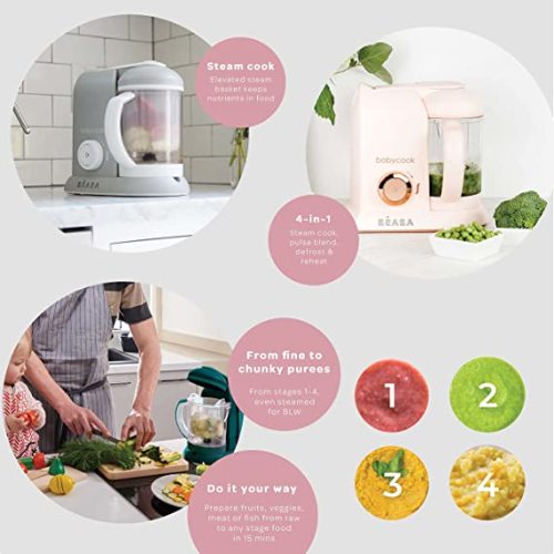 BEABA Babycook 4 in 1 Baby Food Maker, Baby Food Processor, Steam Cook and Blender