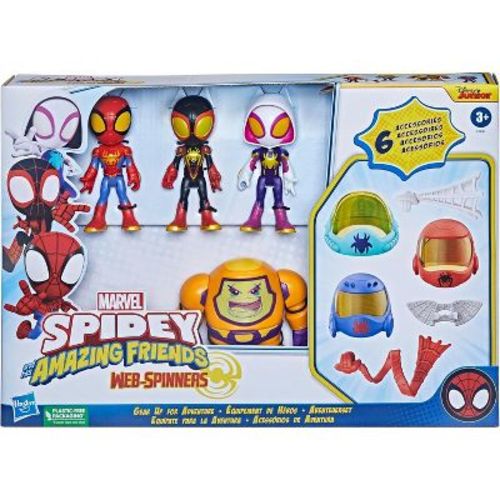 Spidey and his Amazing Friends Marvel Web-Spinners Gear Up for Adventure 4-Pack, 4-Inch