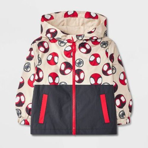 Toddler Boys' Marvel Spider-man Windbreaker Jacket - Red/black