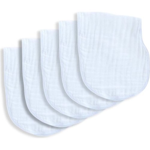 2-in-1 Burp Cloth Bibs, Solid White 5 Pack - Dear Perli | Maisonette