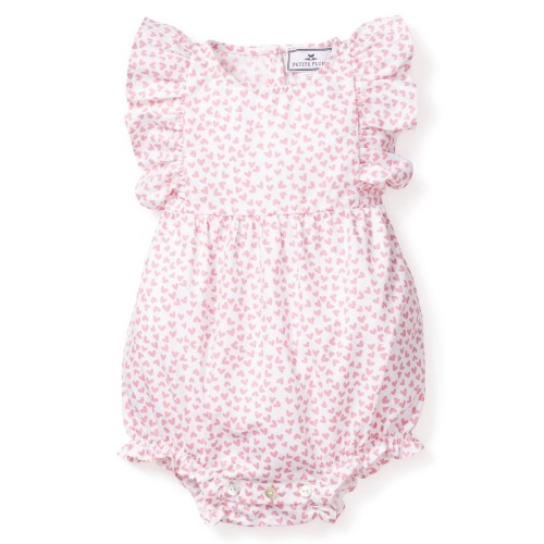 Heart Print Ruffle Romper, 6-12M