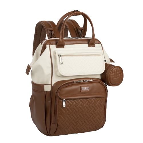 Vegan Leather Wide Top Diaper Backpack