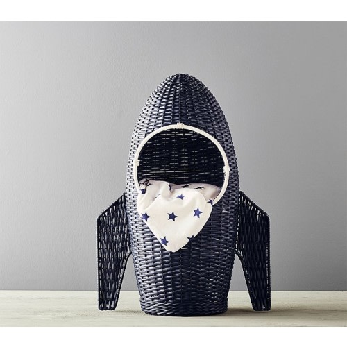 Rocket Shaped Wicker Storage Basket