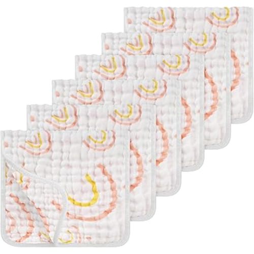Looxii Muslin Burp Cloths 100% Cotton Muslin Cloths Large 20''x10'' Extra Soft and Absorbent 6 Pack Baby Burping Cloth for Boys and Girls (Rainbow)