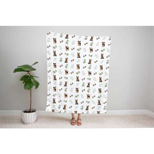 Custom Yorkie Blanket Yorkie Swaddle Blanket With Name Yorkshire Terrier Crib Sheet Baby Shower Gift For Baby Name Blanket Hospital Photo