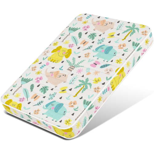 3-Inch 38x26 Mini Crib Mattress - No Gaps, Edge Reinforcement, High Density Foam, Odorless & Steady, CertiPUR-US & OEKO-TEX Certified, Elephant Design