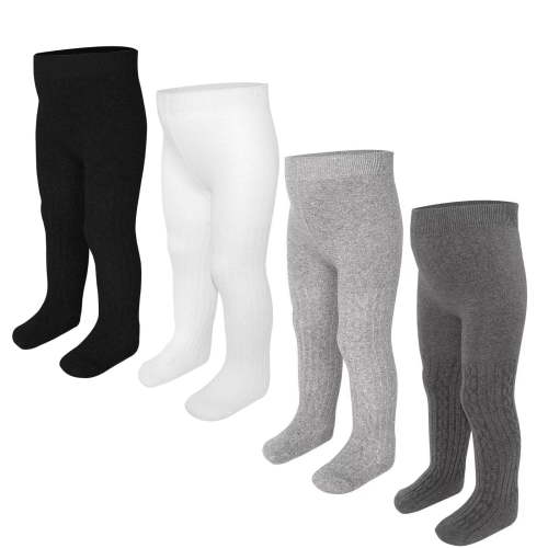 Skibeaut Baby Girls Boys Tights Cable Knit Girls Cotton Leggings Kids Thick Warm Pantyhonse Newborn Stockings 4 Pack for 6 Months-6 Years
