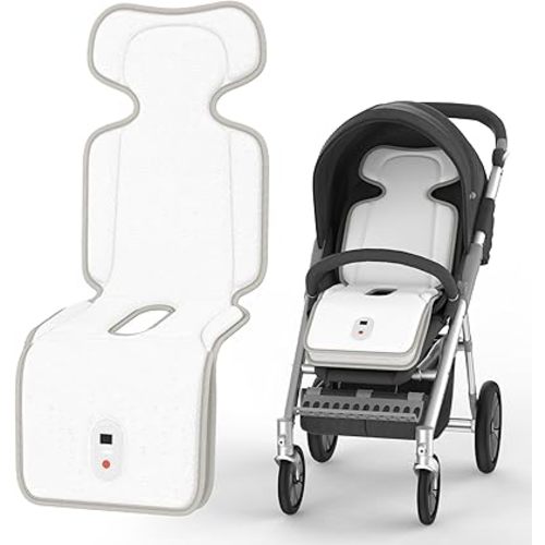 Bella's Friends Baby Stroller Cooling Pad with 2 Built-in Blower Up to 10H MAX 10000 mAh Rechargeable 3 Speed Adjustable Car Seat Liner Cooling Cushion for Toddler Outdoors Summer Baby Essentials