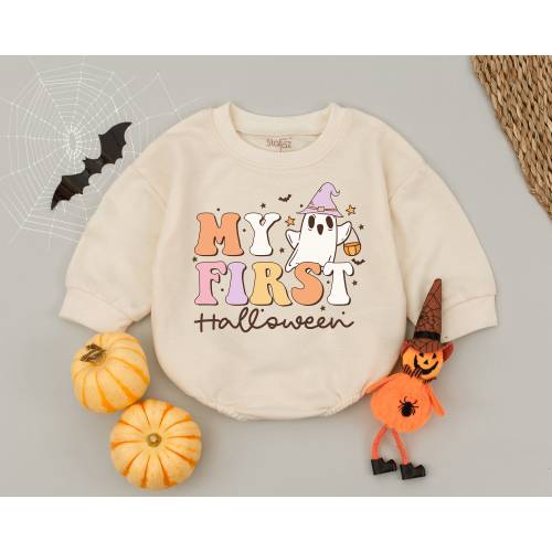 My First Halloween Romper, Halloween Baby Boys Girls Outfit, First Halloween Outfit, Retro Autumn Clothes, Newborn Romper, Halloween Costume