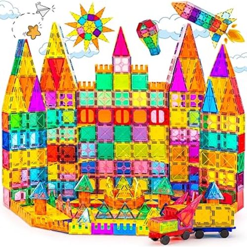 Magnetic Tiles,100PCS 3D Building Blocks, Magnets Building Set for Kids, Construction STEM Stacking Toys, Magnets Toy Gift for Toddlers, Boys and Girls