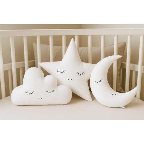 Baby Decorative Pillow Set – Cloud, Star & Moon | Handmade Nursery Cushions | Perfect Gift for Newborns and Baby Showers