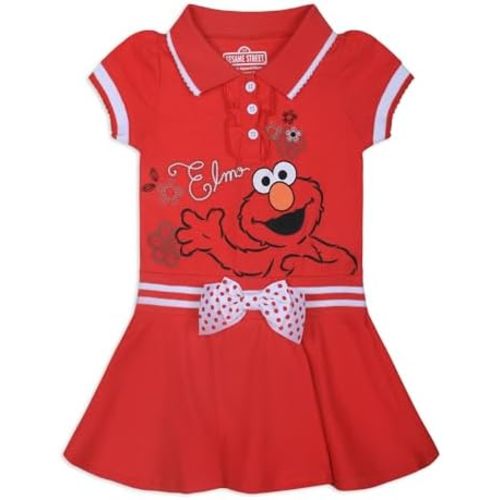 Sesame Street Elmo Girls’ Polo Dress – 2T