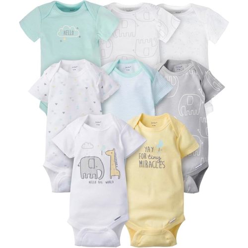 Gerber Unisex-Baby 8-pack Short Sleeve Onesies Bodysuits