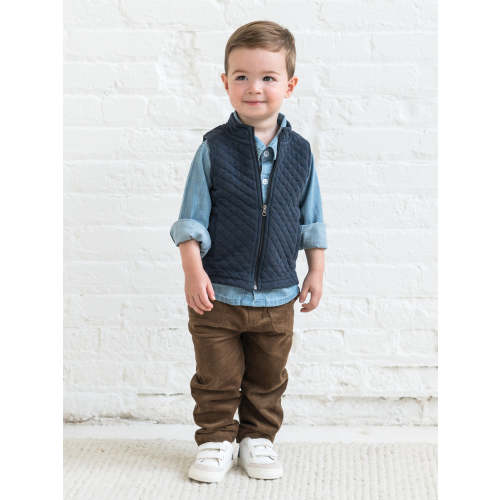 Hudson Quilted Jacquard Zip Up Vest