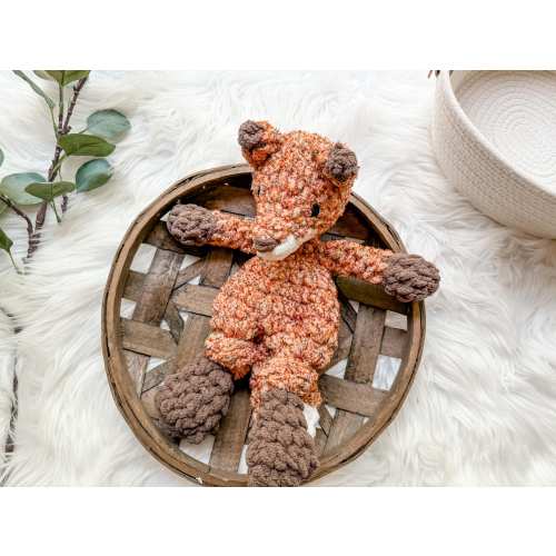 Woodland Fox Lovey: Handmade Plush Baby Snuggler