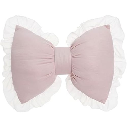 Bow Pillow for Couch, Pink Bow Pillow Throw Pillow Ruffle Lace Bow Pillows Decorative, Cute Bow Shaped Pillows for Sofa Couch Bed Living Room Bedroom Pink