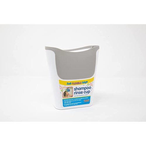 S.C. Products, Inc. Shampoo Rinse Cup for Kids | Baby Bath Pail | Tear Free Baby Rinser Pail - White/Gray
