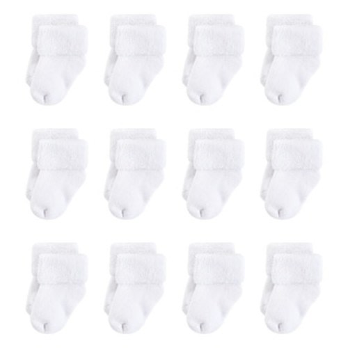 Touched by Nature Baby Unisex Organic Cotton Socks, White Terry